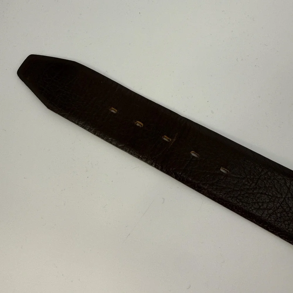 Jim Beam Belt Mens 34 Brown Large Metal Buckle Whiskey Bourbon Advertising Strap
